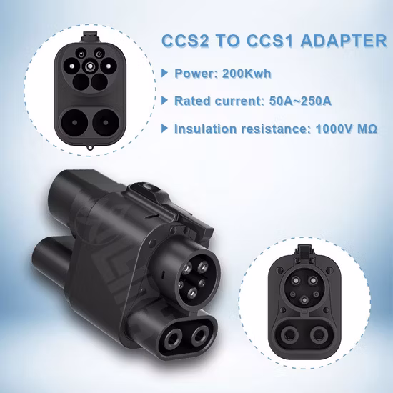 up to 250kwt Supercharger CCS2 to CCS1 Combo Adapter, EV Charger Connector CCS Fast DC Charging