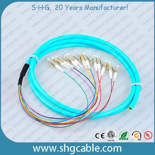 12 Core LC/Upc-50/125um Om3 mm Bunch Fiber Optical Pigtail