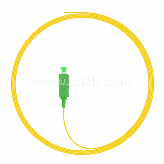 Sc OS2 9/125μ M 900μ M Yellow PVC 1m Fiber Optic Pigtail
