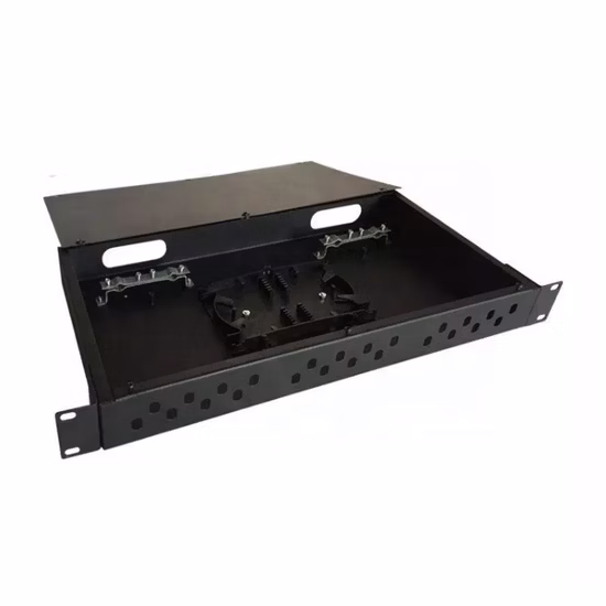 19" Rack Mount Terminal Box Fiber Optic Splice Box Patch Panel with Pull out Drawer